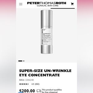 New $200 Reg. Peter Thomas Roth SUPER-SIZE UN-WRINKLE EYE CONCENTRATE 30 ML/1 OZ